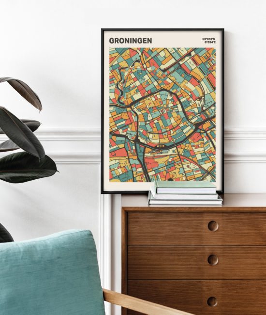 Plattegrond poster Licht Groningen mozaiek stl 08 2 | Funky Fellow