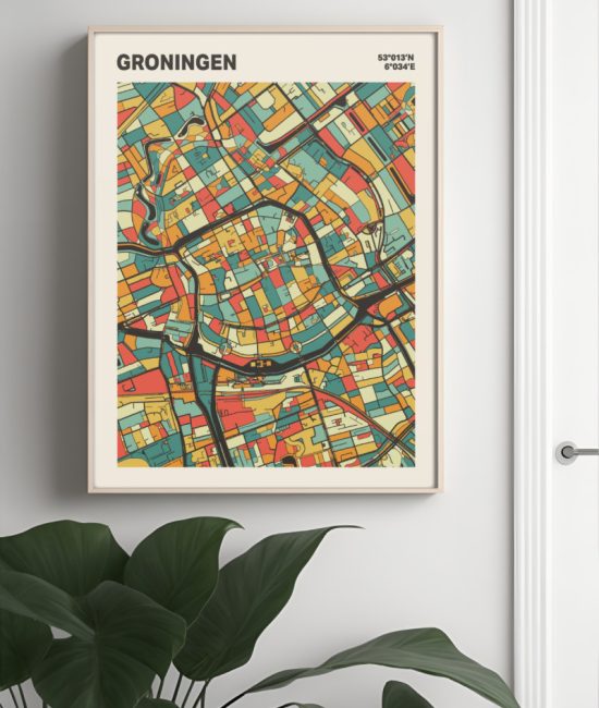 Plattegrond poster Licht Groningen mozaiek stl 08 4 | Funky Fellow