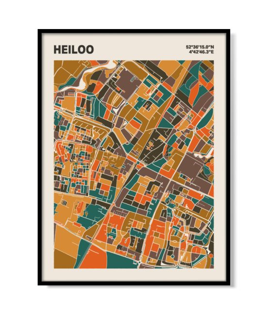 Plattegrond poster Licht Heiloo mozaiek stl 06 mockup lijst 05 | Funky Fellow