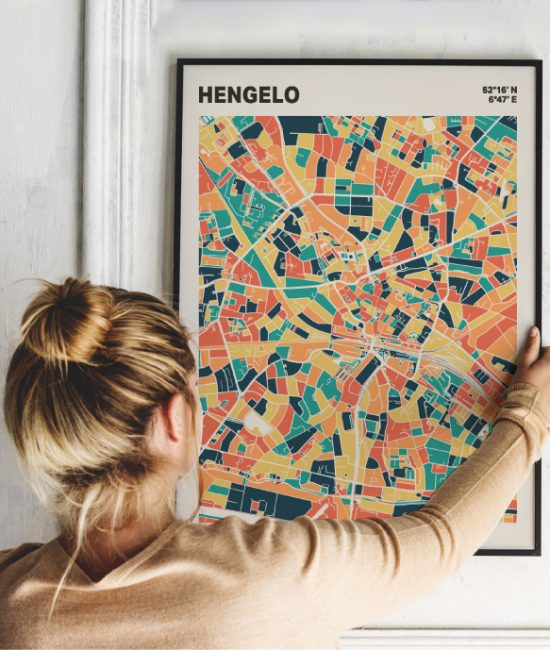 Plattegrond poster Licht Hengelo mozaiek stl 01 1 | Funky Fellow