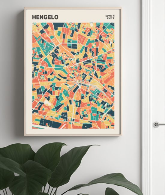 Plattegrond poster Licht Hengelo mozaiek stl 01 4 | Funky Fellow