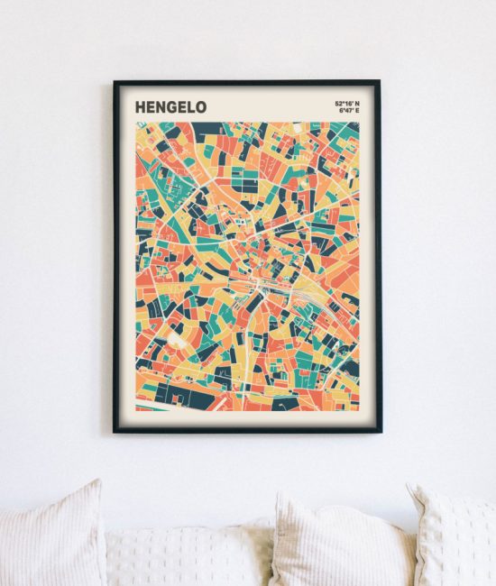 Plattegrond poster Licht Hengelo mozaiek stl 01 5 | Funky Fellow