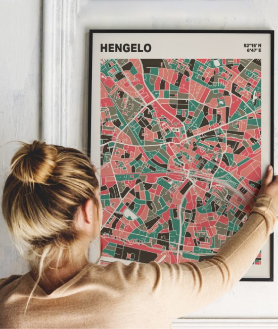 Plattegrond poster Licht Hengelo mozaiek stl 02 1 | Funky Fellow