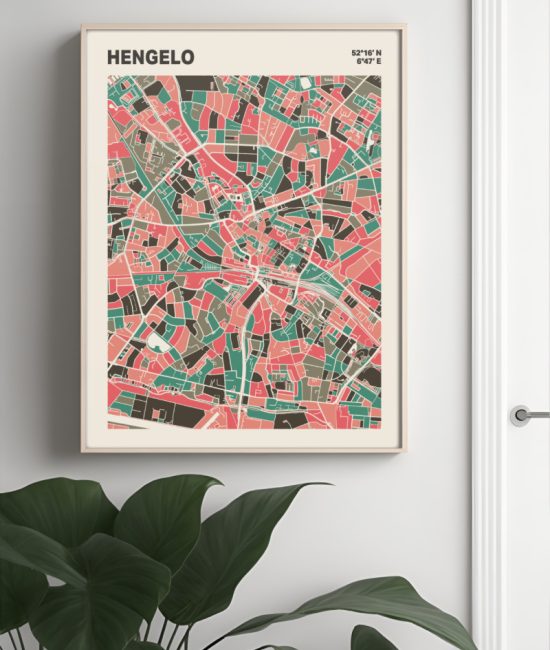 Plattegrond poster Licht Hengelo mozaiek stl 02 4 | Funky Fellow