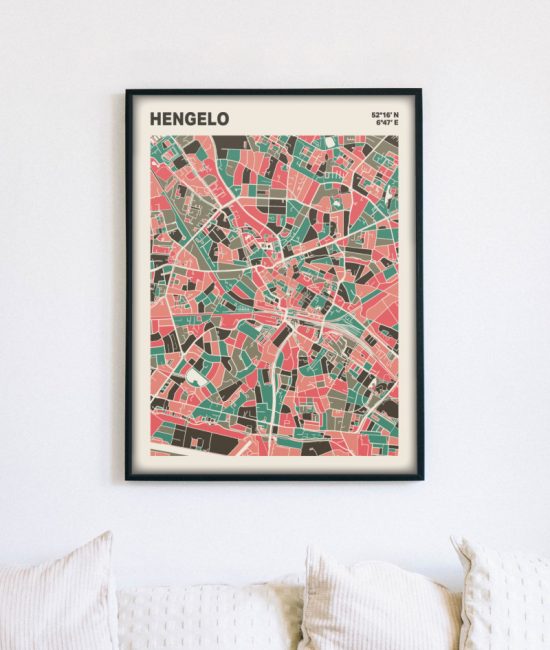 Plattegrond poster Licht Hengelo mozaiek stl 02 5 | Funky Fellow