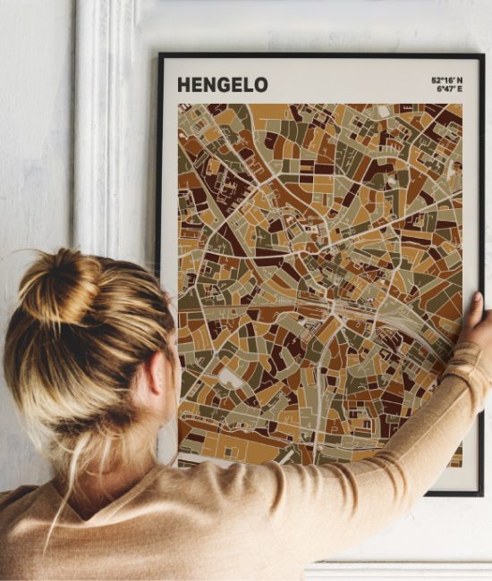 Plattegrond poster Licht Hengelo mozaiek stl 03 1 | Funky Fellow