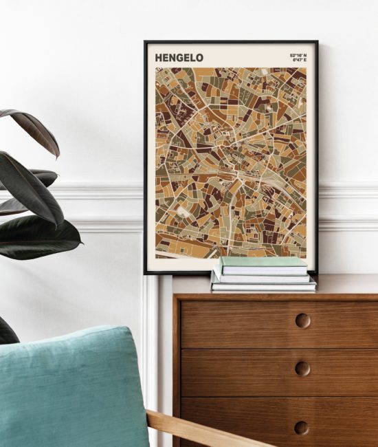 Plattegrond poster Licht Hengelo mozaiek stl 03 2 | Funky Fellow