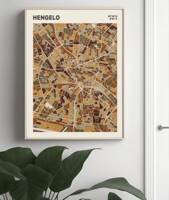 Plattegrond poster Licht Hengelo mozaiek stl 03 4 | Funky Fellow