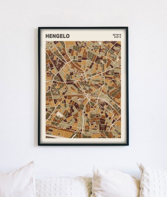 Plattegrond poster Licht Hengelo mozaiek stl 03 5 | Funky Fellow