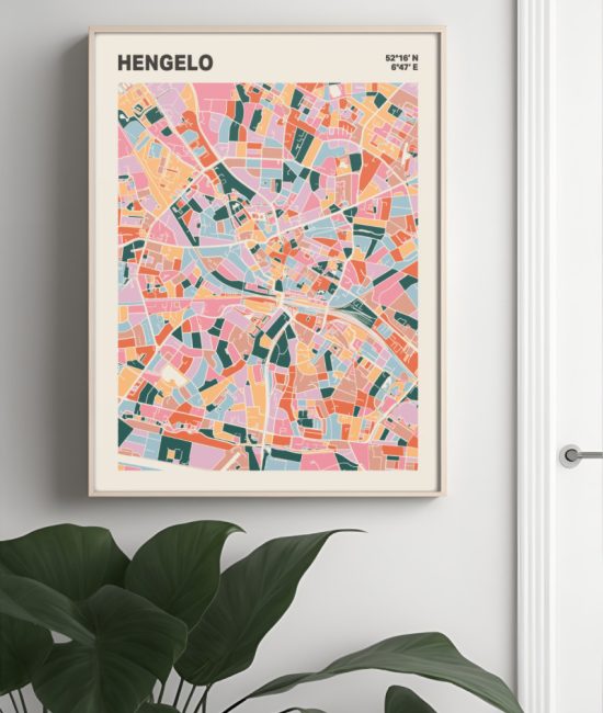 Plattegrond poster Licht Hengelo mozaiek stl 04 3 | Funky Fellow