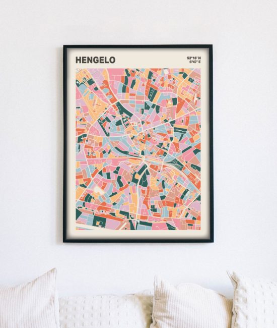 Plattegrond poster Licht Hengelo mozaiek stl 04 4 | Funky Fellow