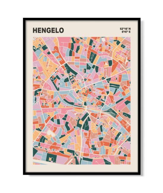 Plattegrond poster Licht Hengelo mozaiek stl 04 5 | Funky Fellow