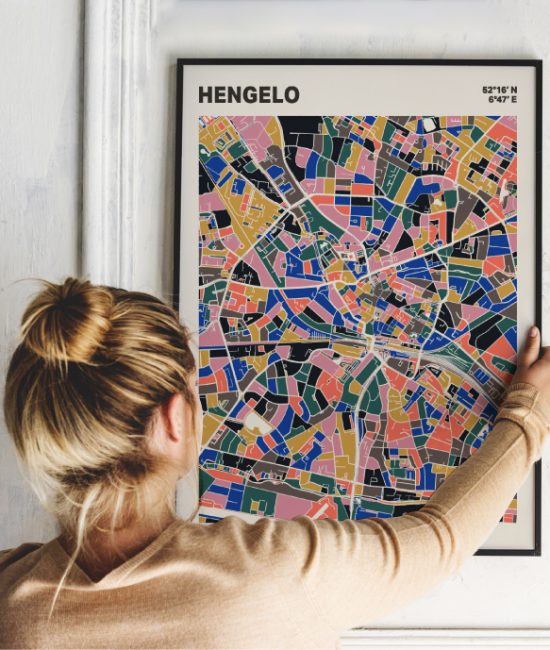Plattegrond poster Licht Hengelo mozaiek stl 05 1 | Funky Fellow