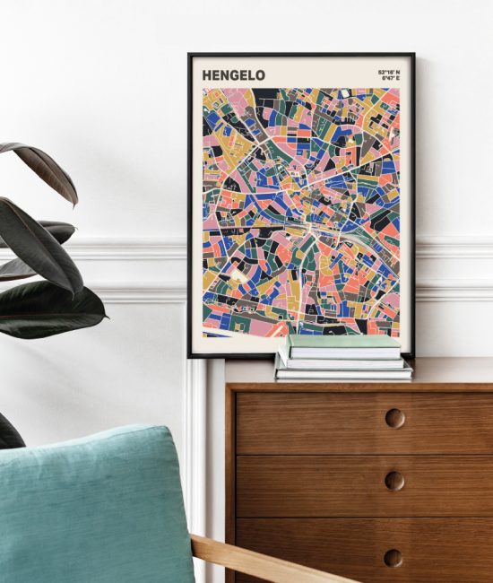 Plattegrond poster Licht Hengelo mozaiek stl 05 2 | Funky Fellow