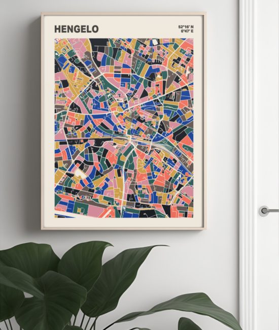Plattegrond poster Licht Hengelo mozaiek stl 05 4 | Funky Fellow