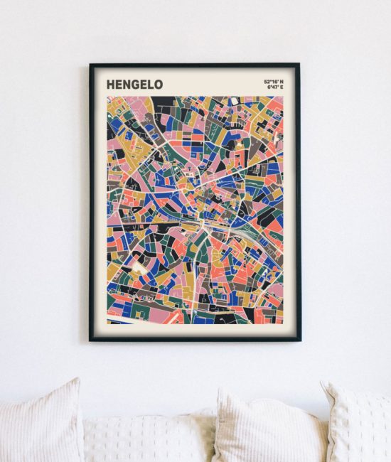 Plattegrond poster Licht Hengelo mozaiek stl 05 5 | Funky Fellow