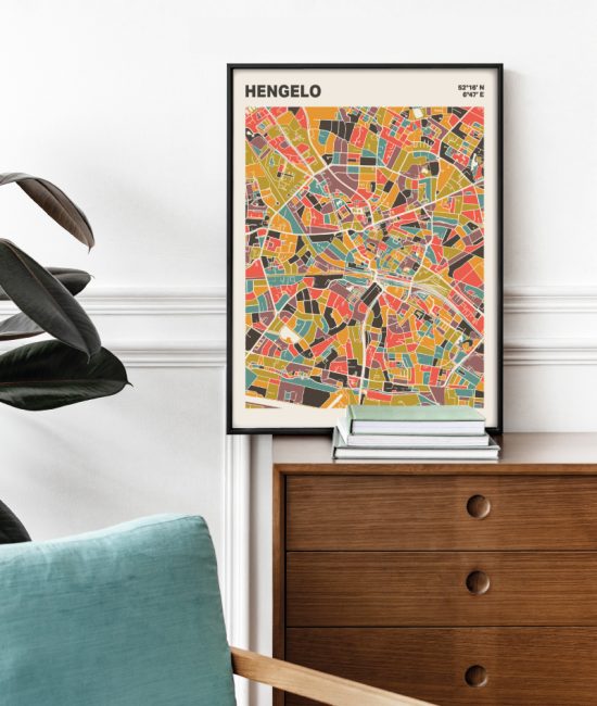Plattegrond poster Licht Hengelo mozaiek stl 07 1 | Funky Fellow