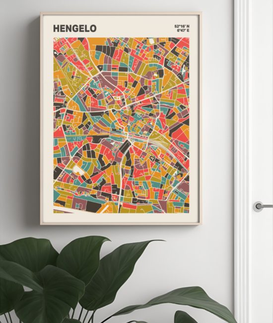 Plattegrond poster Licht Hengelo mozaiek stl 07 3 | Funky Fellow