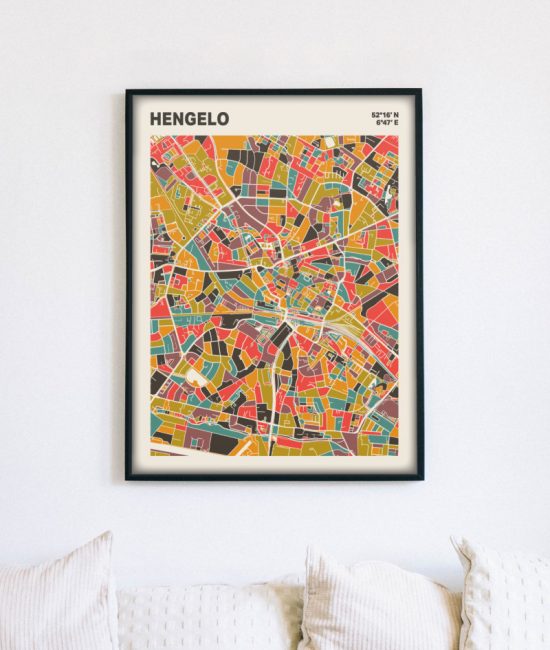 Plattegrond poster Licht Hengelo mozaiek stl 07 4 | Funky Fellow