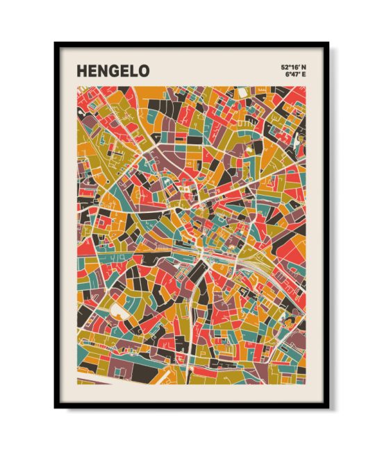 Plattegrond poster Licht Hengelo mozaiek stl 07 5 | Funky Fellow