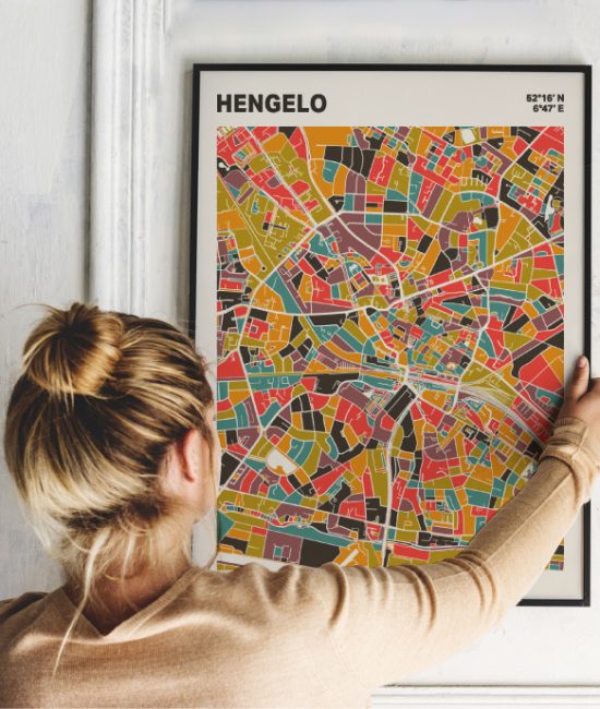 Plattegrond poster Licht Hengelo mozaiek stl 07 | Funky Fellow