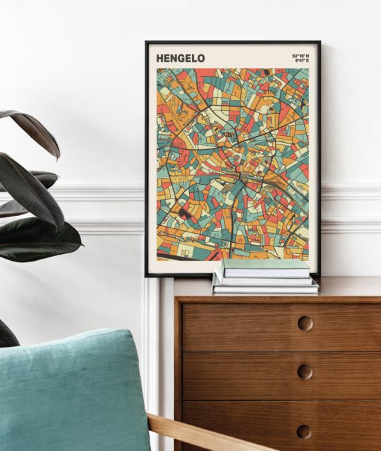 Plattegrond poster Licht Hengelo mozaiek stl 08 1 | Funky Fellow