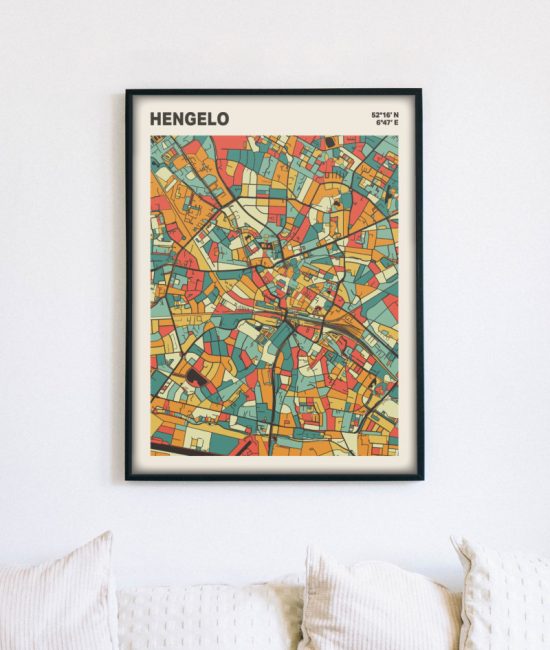 Plattegrond poster Licht Hengelo mozaiek stl 08 4 | Funky Fellow
