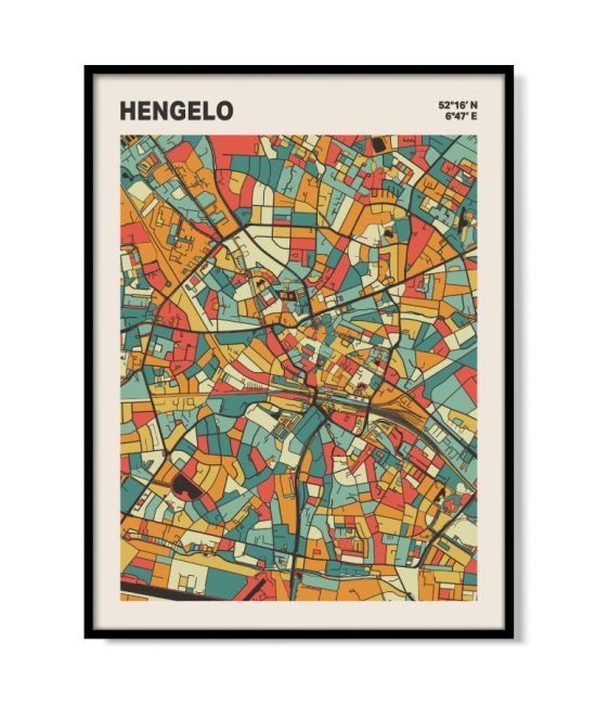 Plattegrond poster Licht Hengelo mozaiek stl 08 5 | Funky Fellow