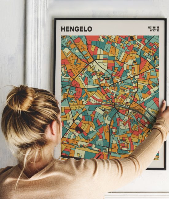 Plattegrond poster Licht Hengelo mozaiek stl 08 | Funky Fellow