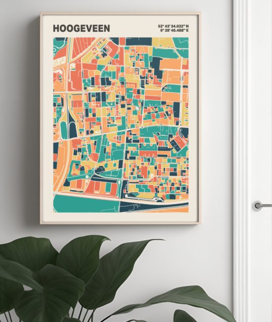 Plattegrond poster Licht Hoogeveen mozaiek stl 01 3 | Funky Fellow