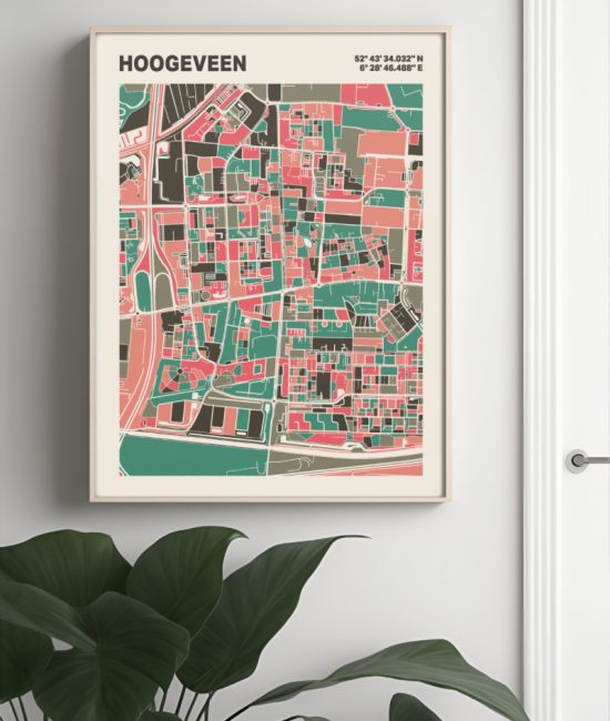 Plattegrond poster Licht Hoogeveen mozaiek stl 02 3 | Funky Fellow