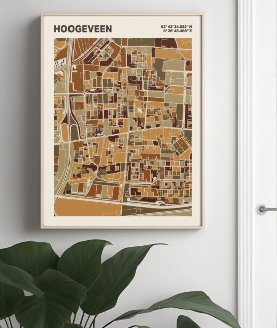 Plattegrond poster Licht Hoogeveen mozaiek stl 03 3 | Funky Fellow