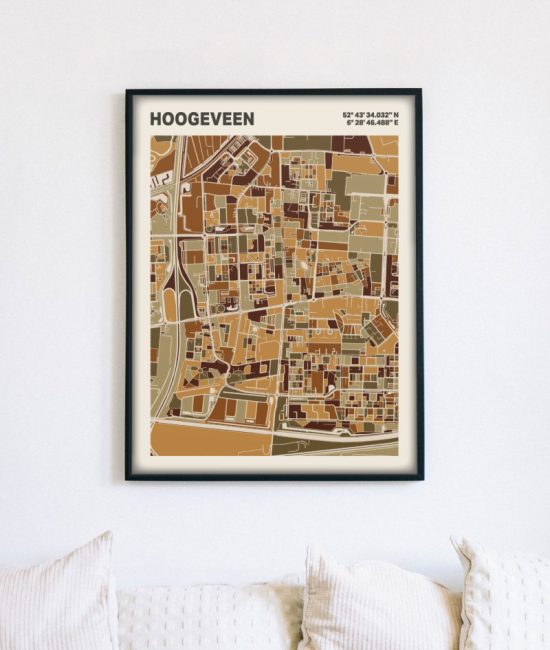 Plattegrond poster Licht Hoogeveen mozaiek stl 03 4 | Funky Fellow