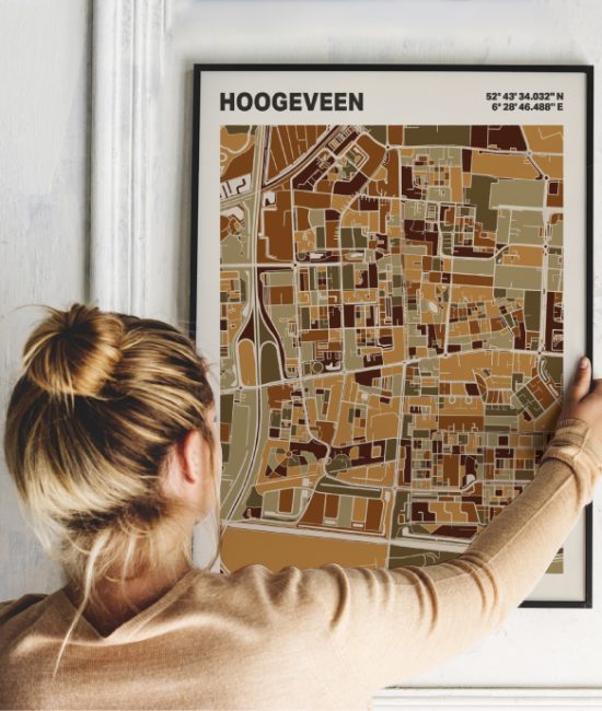 Plattegrond poster Licht Hoogeveen mozaiek stl 03 | Funky Fellow