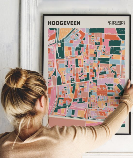 Plattegrond poster Licht Hoogeveen mozaiek stl 04 1 | Funky Fellow