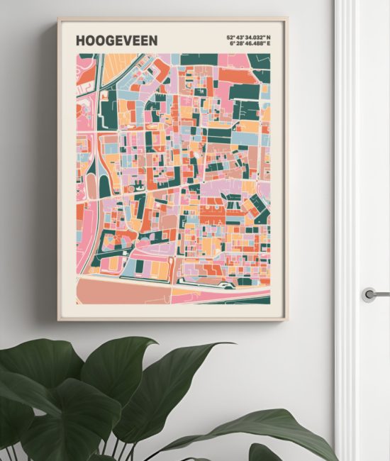 Plattegrond poster Licht Hoogeveen mozaiek stl 04 3 | Funky Fellow