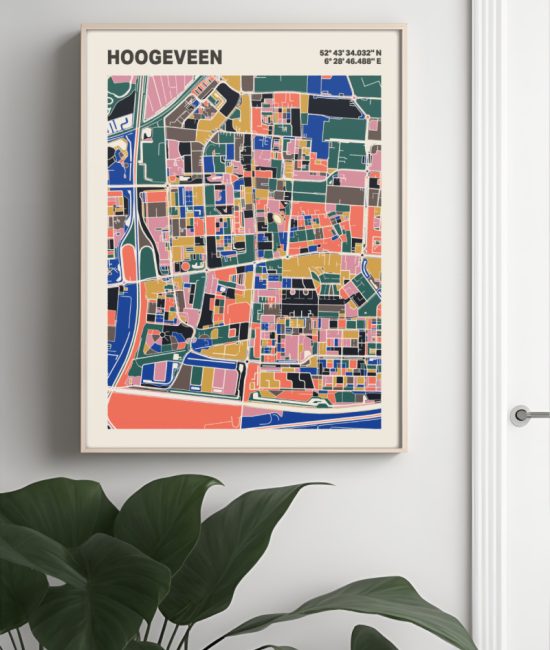 Plattegrond poster Licht Hoogeveen mozaiek stl 05 3 | Funky Fellow