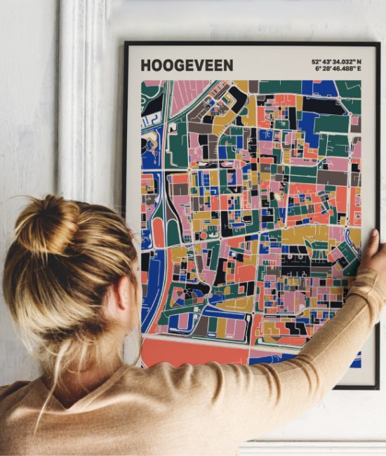 Plattegrond poster Licht Hoogeveen mozaiek stl 05 | Funky Fellow