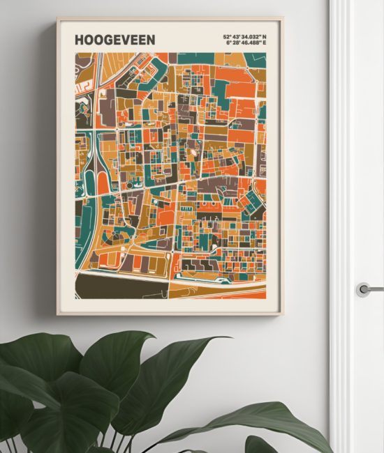Plattegrond poster Licht Hoogeveen mozaiek stl 06 3 | Funky Fellow