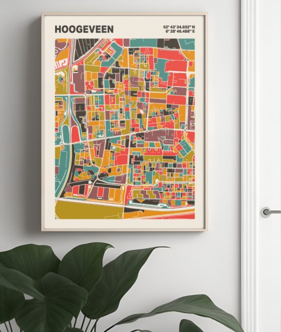 Plattegrond poster Licht Hoogeveen mozaiek stl 07 3 | Funky Fellow