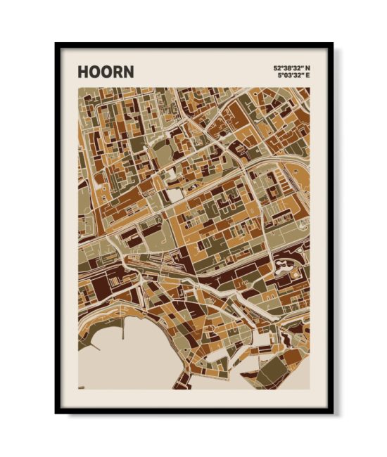 Plattegrond poster Licht Hoorn mozaiek stl 03 mockup lijst 05 | Funky Fellow