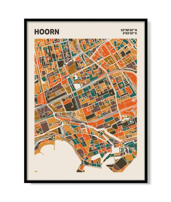 Plattegrond poster Licht Hoorn mozaiek stl 06 mockup lijst 05 | Funky Fellow