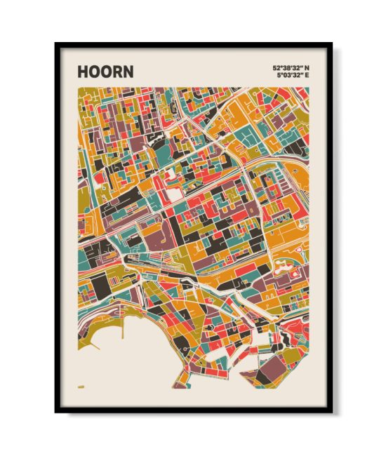 Plattegrond poster Licht Hoorn mozaiek stl 07 mockup lijst 05 | Funky Fellow