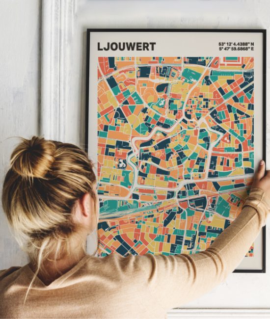 Plattegrond poster Licht Ljouwert mozaiek stl 01 1 | Funky Fellow
