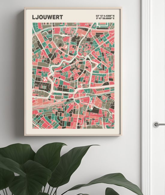 Plattegrond poster Licht Ljouwert mozaiek stl 02 4 | Funky Fellow