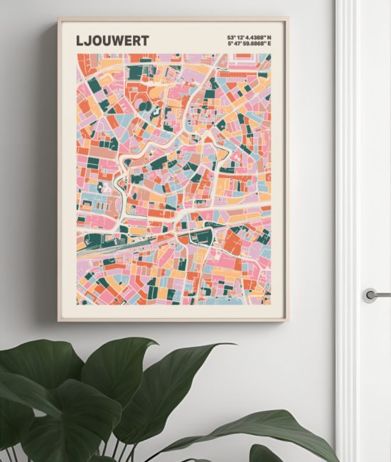 Plattegrond poster Licht Ljouwert mozaiek stl 04 4 | Funky Fellow