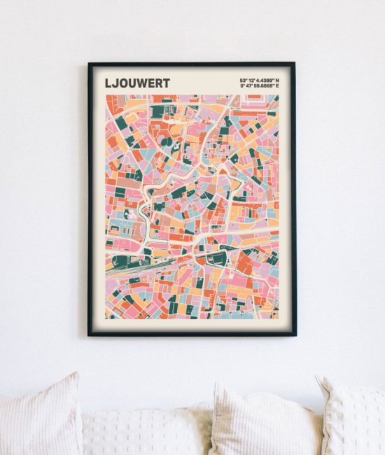 Plattegrond poster Licht Ljouwert mozaiek stl 04 5 | Funky Fellow