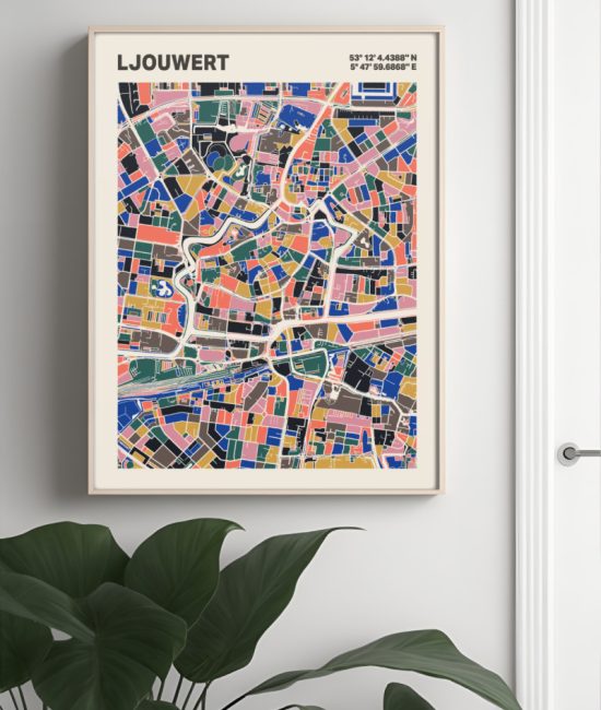 Plattegrond poster Licht Ljouwert mozaiek stl 05 4 | Funky Fellow
