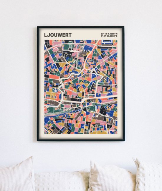 Plattegrond poster Licht Ljouwert mozaiek stl 05 5 | Funky Fellow