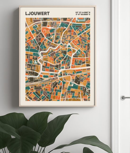 Plattegrond poster Licht Ljouwert mozaiek stl 06 4 | Funky Fellow